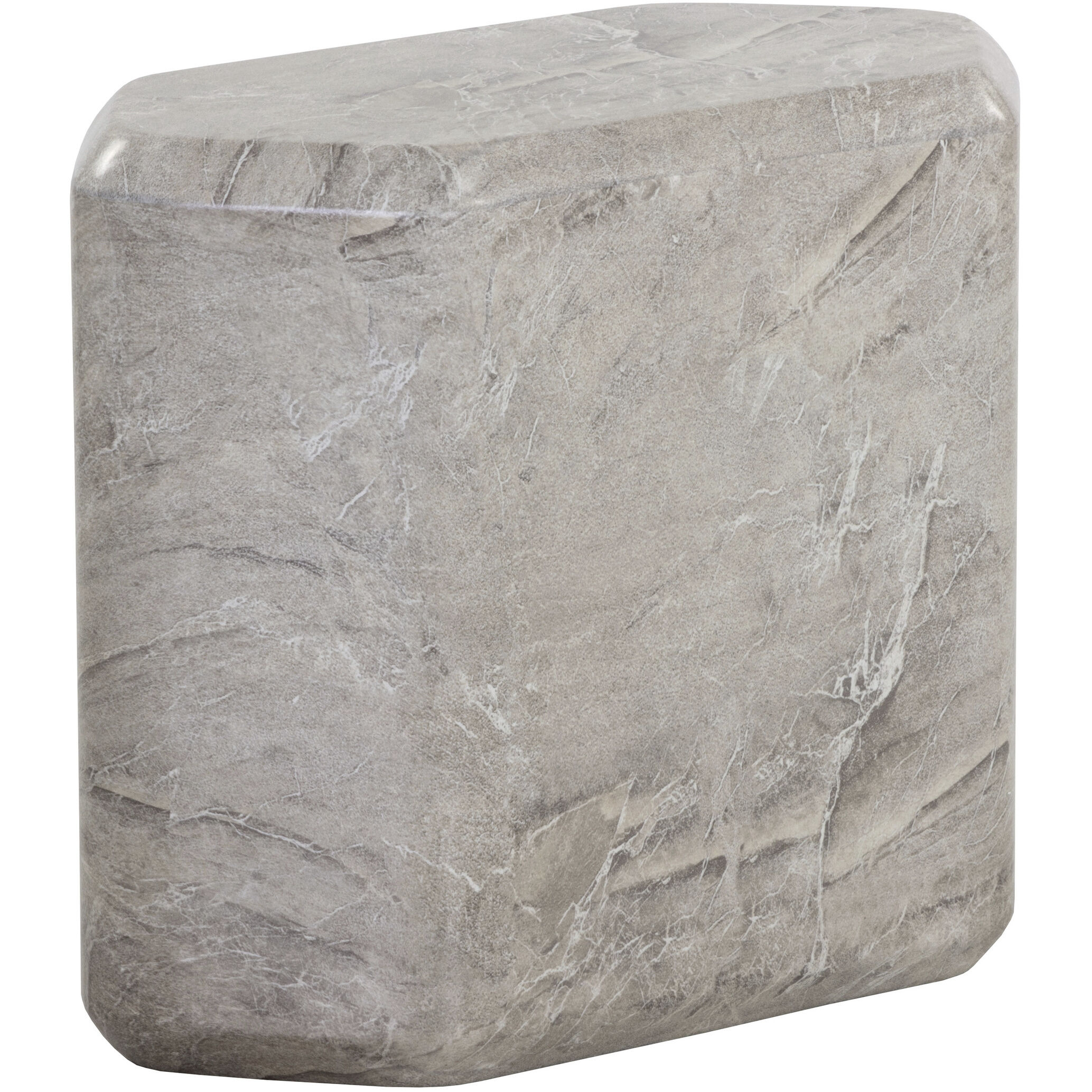 Spezza 22.75 X 18.75 inch Marble Look / Grey Outdoor Side Table, Low